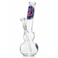 Greenline Glasbong - 14,5er H 26 cm D 36 mm - Peace mit Aufdruck
