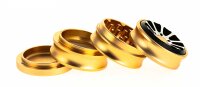 Pollinator Grinder "Roundabout" mit Magneten H 55 mm D 55 mm - gold-Schwarz-Silber