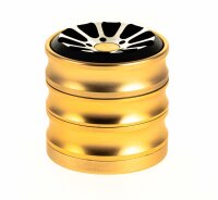 Pollinator Grinder "Roundabout" mit Magneten H 55 mm D 55 mm - gold-Schwarz-Silber