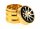 Pollinator Grinder "Roundabout" mit Magneten H 55 mm D 55 mm - gold-Schwarz-Silber