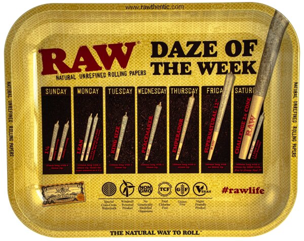 RAW Rolling Tray "RAW Daze of the Week" 34x27,5 cm - Medium