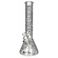 Black Leaf Glasbong 18,8er/14,5er - Hieroglyphen - Glow in the Dark H 35 cm D 125/51 mm WS 7 mm - ICE