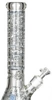 Black Leaf Glasbong 18,8er/14,5er - Hieroglyphen - Glow in the Dark H 35 cm D 125/51 mm WS 7 mm - ICE