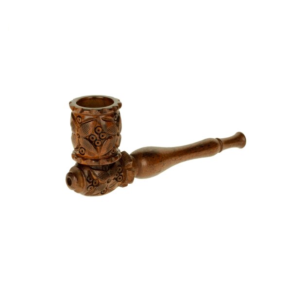 Purpfeife Holzpfeife geschnitzt 10 cm/Kopf Schraubbar mit Kickloch