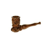 Purpfeife Holzpfeife geschnitzt 10 cm/Kopf Schraubbar mit Kickloch