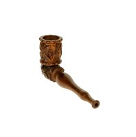 Purpfeife Holzpfeife geschnitzt 10 cm/Kopf Schraubbar mit Kickloch