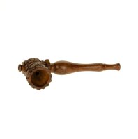 Purpfeife Holzpfeife geschnitzt 10 cm/Kopf Schraubbar mit Kickloch