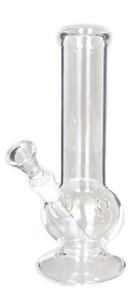 Plain Glasbong 14,5er - Bauch + Standfuß - H21 cm D 40 mm WS 3 mm