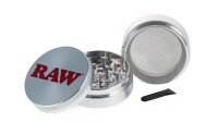 RAW Pollinatorgrinder D 56 mm - Silber mit rotem Logo