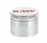 RAW Pollinatorgrinder D 56 mm - Silber mit rotem Logo