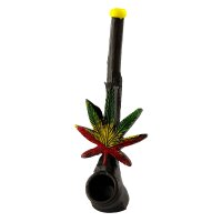 Purpfeife - Rasta Leaf - L 13 cm