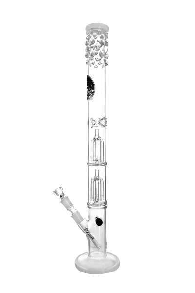 Heisenberg Glasbong 18,8er - Puncher Illusion Double Perc - 2x 5-Arm Baumpercolator - H 60 cm D 50 mm