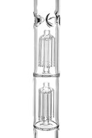 Heisenberg Glasbong 18,8er - Puncher Illusion Double Perc - 2x 5-Arm Baumpercolator - H 60 cm D 50 mm