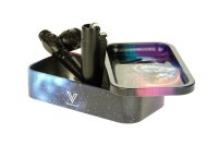 V Syndicate - Metalldose mit Rolling Tray im Deckel Mini - 122x70x30 mm - Blunt Orbit - Blau/Lila/Pin