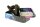 V Syndicate - Metalldose mit Rolling Tray im Deckel Mini - 122x70x30 mm - Blunt Orbit - Blau/Lila/Pin