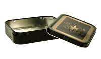Metalldose - Hemp Gold - 112x82x26 mm - Schwarz mit Aufkleber