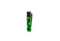 Clipper Feuerzeug aus Metall - Green Leaves (Hanfblätter Grün)