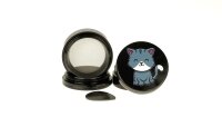 Pollinatorgrinder 4tlg. - Katze (oben&unten bedruckt) - D 50 mm - Schwarz