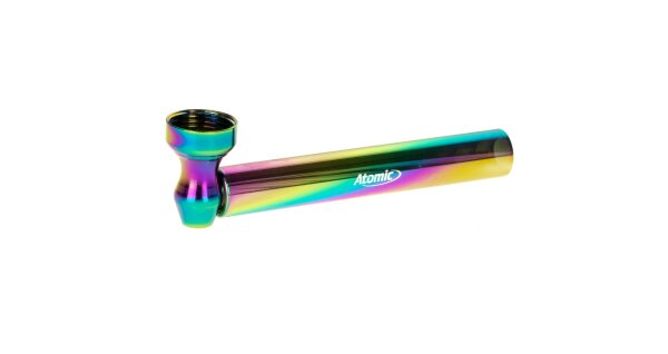Purpfeife aus Glas/Metall - L 9,5 cm ink. 5 Siebe - Rainbow