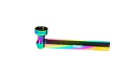 Purpfeife aus Glas/Metall - L 9,5 cm ink. 5 Siebe - Rainbow