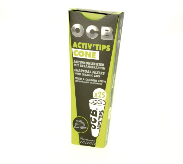 OCB Aktivkohlefilter - Konisch 6 mm auf 8 mm - 25 Stück