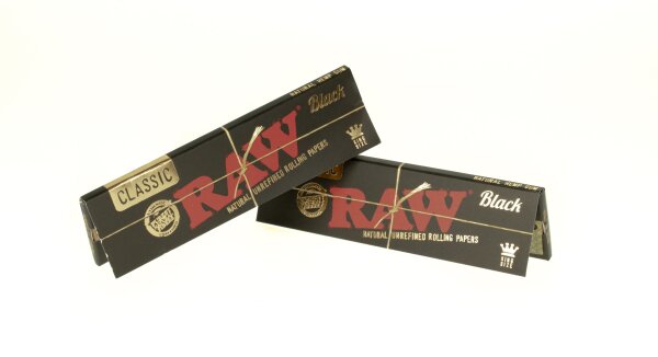 RAW Classic Black - unbleached - King Size - 32 Blättchen