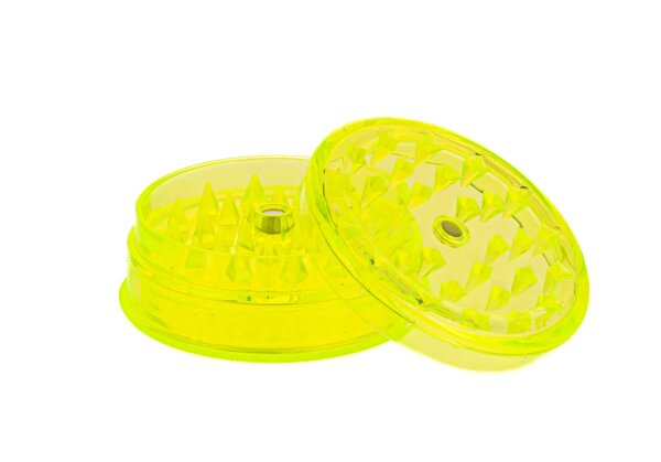 Acrylgrinder D 60 mm mit Magnet und Kräuterfach - Gelb