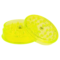 Acrylgrinder D 60 mm mit Magnet und Kräuterfach - Gelb