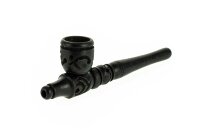 Holzpfeife Farbe: Schwarz schraubbar L 13 cm geschnitzt