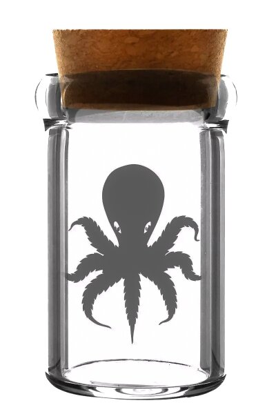 Glasbehälter mit Korken "Octopus" H 8,5 D 4,5 cm