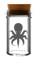 Glasbehälter mit Korken "Octopus" H 8,5 D 4,5 cm