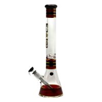 Grace Glass Glasbong 18,8er auf 14,5er - Beaker Classic Red - H 45 cm D 50 mm WS 7 mm - Rot/Schwarz - I