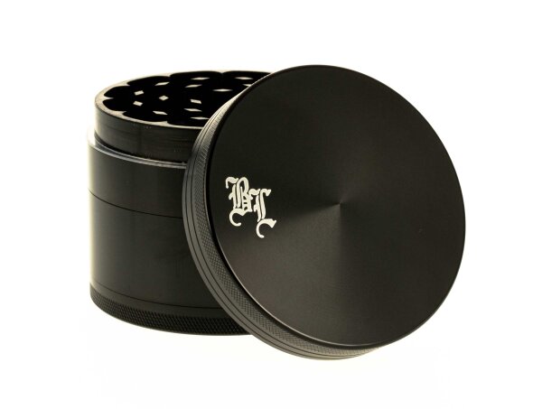 Black Leaf Pollinator Grinder 4tlg - "Gigant" D 90 mm H 70 mm - Schwarz