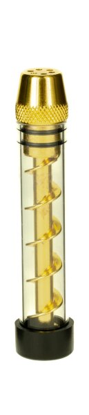 Glaspurpfeife Glasblunt - Twist - L 9 cm D 16 mm - Silber/Schwarz/Gold