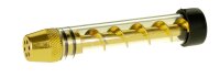 Glaspurpfeife Glasblunt - Twist - L 9 cm D 16 mm - Silber/Schwarz/Gold