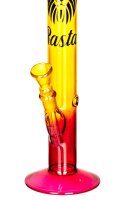 Rasta Glasbong > 14,5er H 34 cm D 35 mm gerade mit Löwen-Motiv