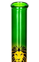 Rasta Glasbong > 14,5er H 34 cm D 35 mm gerade mit Löwen-Motiv