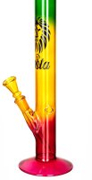 Rasta Glasbong > 14,5er H 34 cm D 35 mm gerade mit Löwen-Motiv