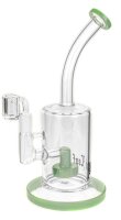 Black Leaf Öl Glasbong 14,5er mit Banger 1x Trommelpercolator H 22 cm D 65/23 mm - Grün (Jade)