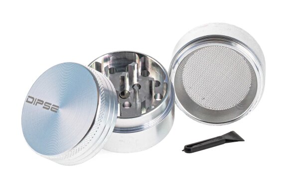 Pollinator Alugrinder "Dipse-Logo" 4 tlg. H 36 mm D 40 mm - Silber