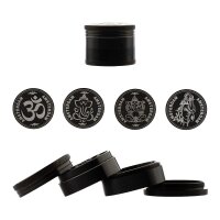 Amsterdam Pollinator Grinder - Ganesha, Om, Shiva Logo - Schwarz - D 50 mm