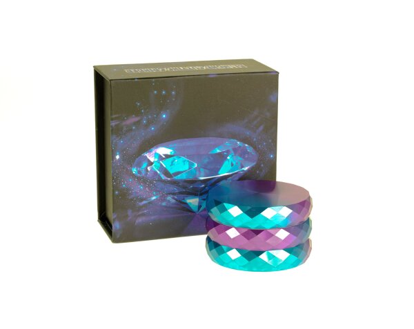 Honeypuff - Pollinatorgrinder 4tlg. - Diamond Cutting - D 50 mm - Lila/Pink/Blau