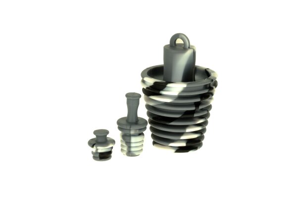 Black Leaf Silikonbongstopfen Set - Mundstückstopfen + Kicklochstopfen + 18,8er/14,5er Stopfen