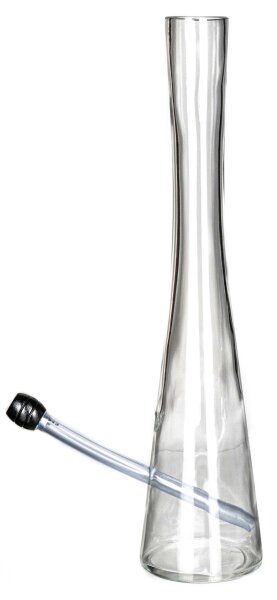 Hollandbong mit Kickloch - Klar/farblos - mit Schlauch - H 40 cm