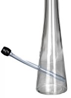 Hollandbong mit Kickloch - Klar/farblos - mit Schlauch - H 40 cm