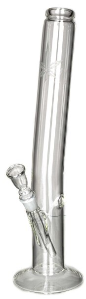 Leafline Glasbong > 18,8er H 42 cm D 50 mm gerader aufbau; knick + white leaf