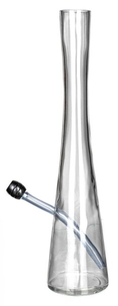Hollandbong ohne Kickloch - Klar/farblos - mit Schlauch - H 40 cm