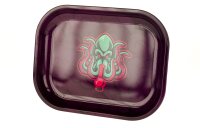 Rolling Tray - Octopus mit Bong (Lila) - 18x14x2 cm - Mini