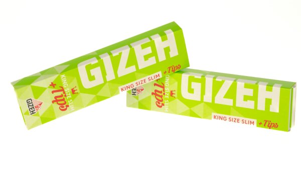 GIZEH SuperFine - Grün - King Size Slim - 12g/m² - 34 Blättchen + 34 Filtertips