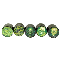 Super Heroes - Pollinatorgrinder - Schädel/Totenkopf Grün/Glow in the Dark - D 38 mm H 37 mm - Schwarz